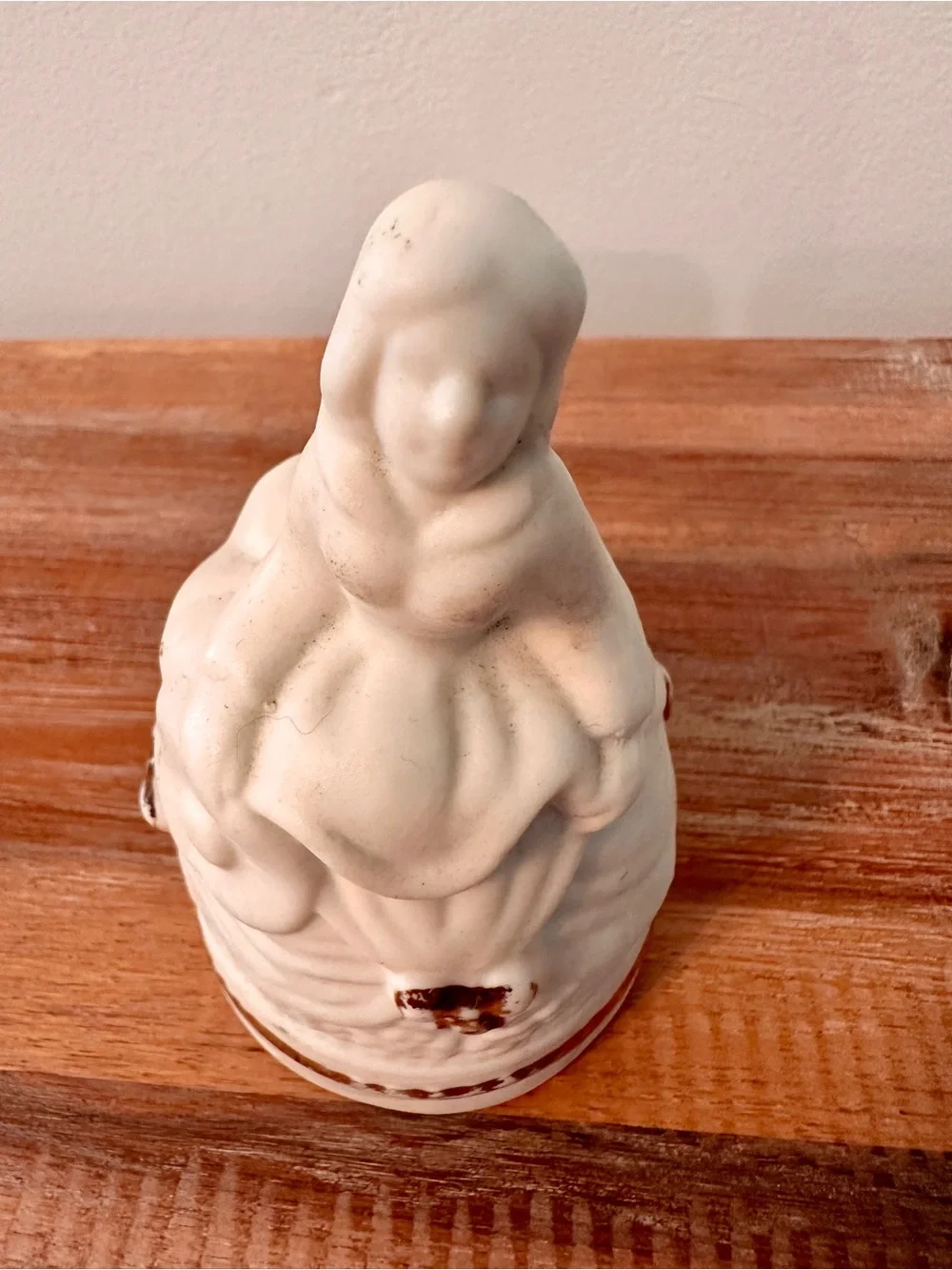 Vintage Southern Belle Porcelain Bell Cream Gold 4